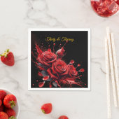 30歳エレガントの誕生日 – バラ開花 スタンダードカクテルナプキン (インサイチュ)