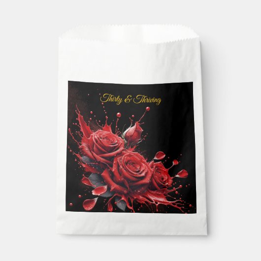 30歳エレガントの誕生日 – バラ開花 フェイバーバッグ (正面)