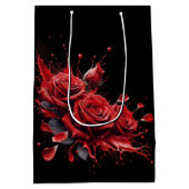 30歳エレガントの誕生日 – バラ開花 ミディアムペーパーバッグ (裏面)