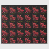 30歳エレガントの誕生日 – バラ開花 ラッピングペーパー (フラット)