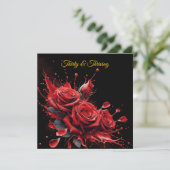 30歳エレガントの誕生日 – バラ開花 招待状 (スタンド正面)