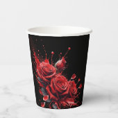 30歳エレガントの誕生日 – バラ開花 紙コップ (裏面)