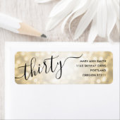 30歳エレガントの金ゴールドグリッターライト30歳の誕生日 ラベル (インサイチュ)