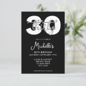 30歳エレガントモダンの誕生日の脚本 招待状 (スタンド正面)