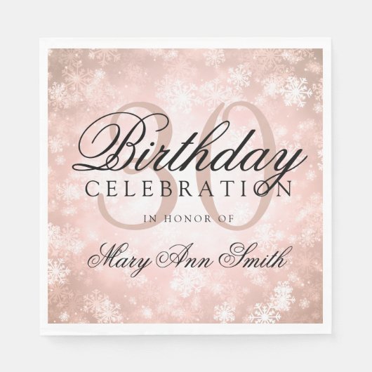 30歳エレガント生誕銅冬ワンダーランド スタンダードランチョンナプキン (正面)