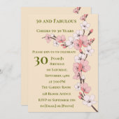 30歳エレガント誕生日招待状フローラデザイン 招待状 (正面/裏面)