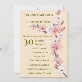 30歳エレガント誕生日招待状フローラデザイン 招待状
