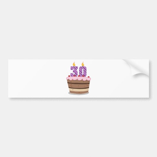 30歳オンお誕生日ケーキ バンパーステッカー (正面)