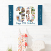 30歳カスタムの誕生日パーティーフォトコラージュ 横断幕 (インサイチュ)