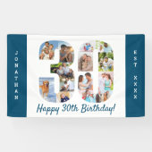 30歳カスタムの誕生日パーティーフォトコラージュ 横断幕 (横)