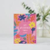 30歳カスタムの誕生日ピンクのカラフルモダンはがき ポストカード (スタンド正面)