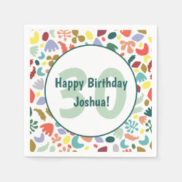 30歳カラフルの誕生日カスタム スタンダードカクテルナプキン