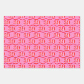 30歳カラフルの誕生日ギフトラップ ラッピングペーパーシート (正面)