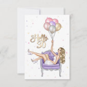 30歳ガーリーの誕生日パーティの招待状 招待状 (正面)