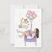 30歳ガーリーの誕生日パーティー 招待状 (正面)