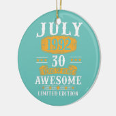 30歳ギフトヴィンテージ1992年7月30日 セラミックオーナメント (左)