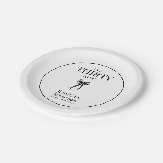 30歳シンプルのエレガント誕生日 ペーパープレート (アングル)