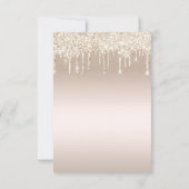 30歳スタイリッシュの誕生日の金ゴールド滴下グリッター 招待状 (裏面)