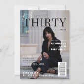 30歳スタイリッシュの誕生日フォトマガカスタムジンカバー 招待状 (正面)