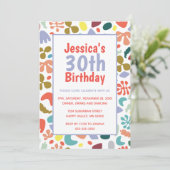 30歳スタイリッシュの誕生日名前をカスタムすると詳細 招待状 (スタンド正面)