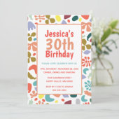 30歳スタイリッシュの誕生日名前をカスタムする詳細 招待状 (スタンド正面)