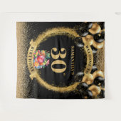 30歳スタイリッシュ誕生日ブラックウイスキー金ゴールドタペストリー タペストリー (正面(横))