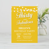 30歳ステキな誕生日招待状 黄色 招待状 (スタンド正面)