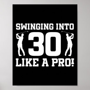 30歳バースデーゴルフ30歳ゴルフプレーヤー誕生日 ポスター