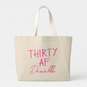 30歳パーソナライズされたおもしろいの誕生日 ラージトートバッグ (裏面)