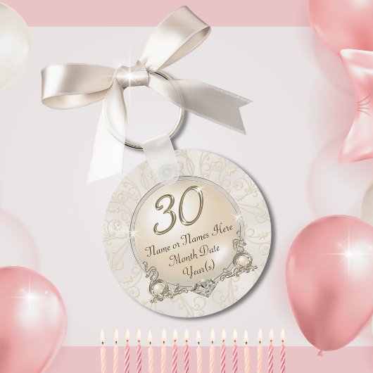 30歳パーソナライズされたの誕生日の御恩と記念日 キーホルダー