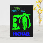 30歳パーソナライズされたの誕生日ポップ・アートのカード カード (黄色い花)