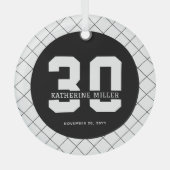 30歳パーソナライズされたの誕生日モダンとエレガント ガラスオーナメント (正面)