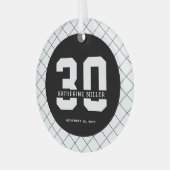 30歳パーソナライズされたの誕生日モダンとエレガント ガラスオーナメント (正面左)