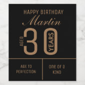 30歳パーソナライズされたの誕生日ワインラベル ワインラベル (シングルラベル)