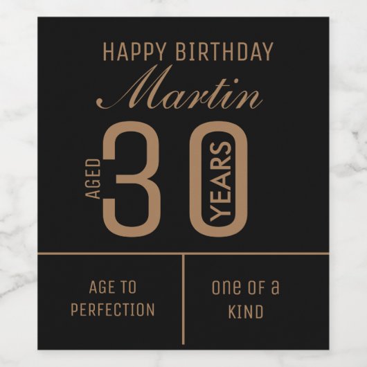 30歳パーソナライズされたの誕生日ワインラベル ワインラベル (シングルラベル)