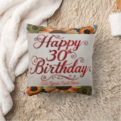 30歳パーソナライズされたの誕生日装飾用クッション クッション (ブランケット)