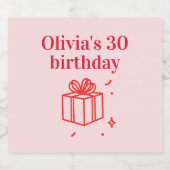 30歳パーソナライズされたの誕生日 | 応援から30まで スパークリングワインラベル (シングルラベル)