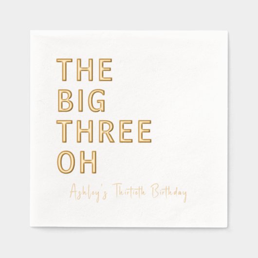 30歳パーソナライズされたの誕生日 箔ナプキン (正面)