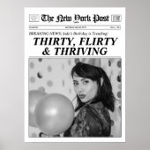 30歳パーソナライズされた誕生日の新聞ポスターデコール ポスター (正面)