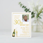 30歳パーソナライズされた誕生日パーティー写真招待状 招待状 (スタンド正面)