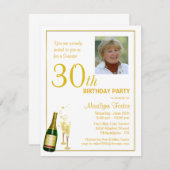 30歳パーソナライズされた誕生日パーティー写真招待状 招待状 (正面/裏面)