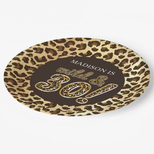 30歳パーソナライズされた誕生日ヒョウ箔風船 ペーパープレート (アングル)