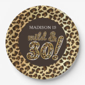 30歳パーソナライズされた誕生日ヒョウ箔風船 ペーパープレート (正面)