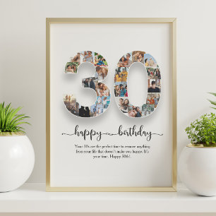 30歳パーソナライズされた誕生日フォトコラージュのポスター ポスター