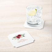 30歳パーティー赤ローズピンク牡丹カスタム ペーパーコースター (インサイチュ)