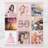 30歳パーティー赤面バラ金ゴールド写真集 ワインラベル (シングルラベル)