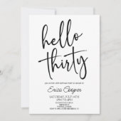 30歳ミニマルのエレガント誕生日パーティー 招待状 (正面)