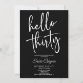 30歳ミニマルのエレガント誕生日パーティー 招待状 (正面)