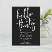 30歳ミニマルのエレガント誕生日パーティー 招待状 (スタンド正面)