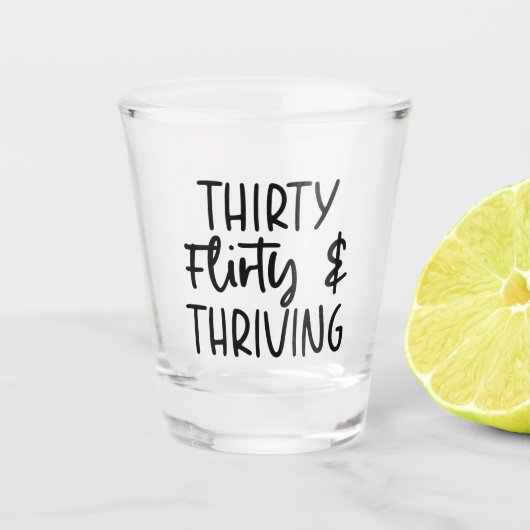30歳ミニマルの気のあるそぶりをした誕生日と繁栄 ショットグラス (正面)